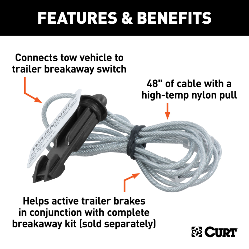 CURT | Replacement Breakaway Switch Lanyard (Packaged) CURT Hitch Accessories