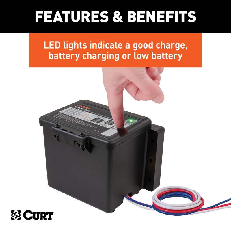 CURT | Push-to-Test Breakaway Kit with Top-Load Battery CURT Electrical & Wiring