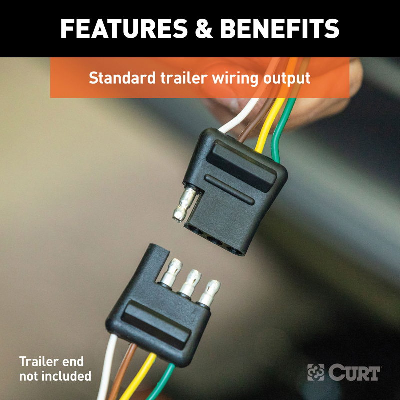 CURT | Custom Wiring Harness, 4-Way Flat Output CURT Electrical & Wiring