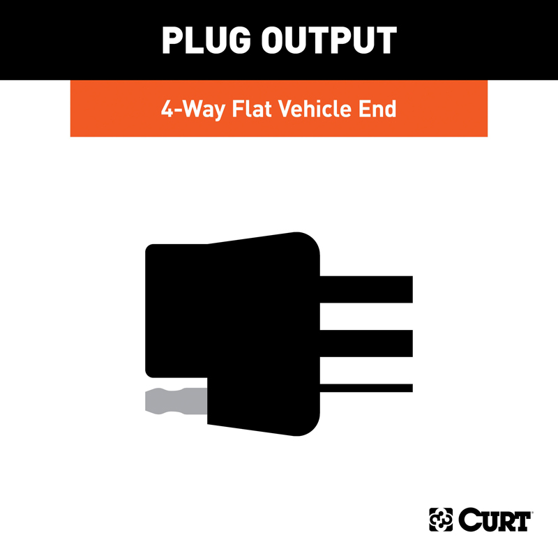 CURT | Custom Wiring Harness, 4-Way Flat Output CURT Electrical & Wiring