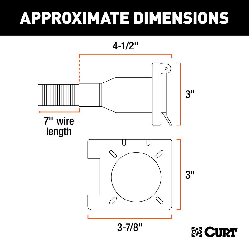 CURT | Dual-Output 7 & 4-Way Connector (Plugs into USCAR) - Audi / Buick / Cadillac / Chevrolet 2000-2023
