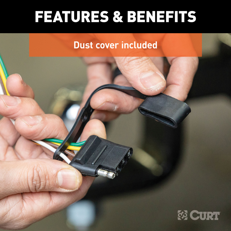 CURT | Custom Wiring Harness, 4-Way Flat Output - Focus 1.0T / 2.0L / 2.3T 2012-2018 CURT Electrical & Wiring
