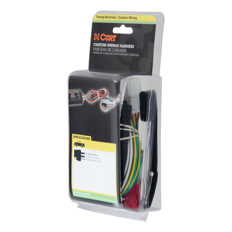 CURT | Custom Wiring Harness, 4-Way Flat Output - Rio 1.6L 2012-2017 CURT Electrical & Wiring
