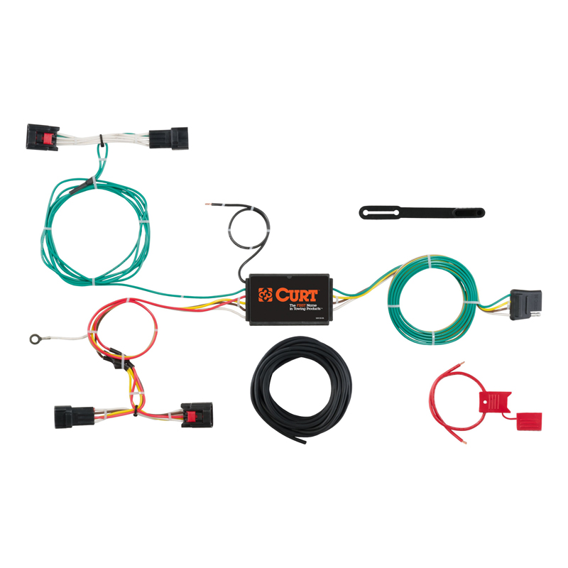CURT | Custom Wiring Harness, 4-Way Flat Output - Discovery Sport 2.0T 2015-2019