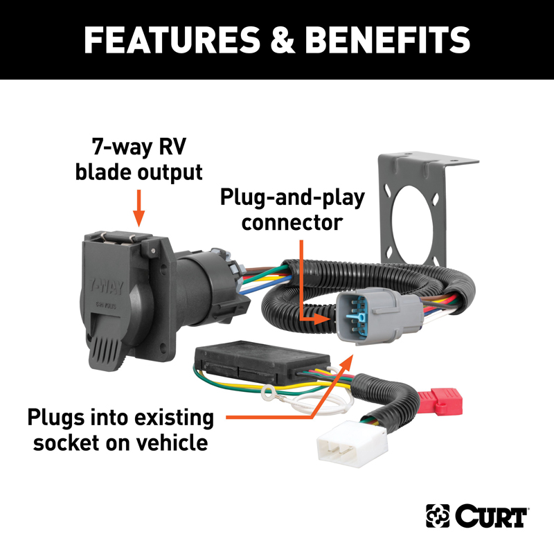 CURT | Custom 7-Way RV Blade - Pilot / Ridgeline 3.5L 2009-2023