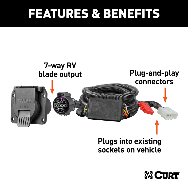 CURT | Custom 7-Way RV Blade - Passport / Pilot 3.5L 2016-2022 CURT Electrical & Wiring