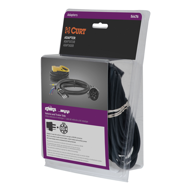 CURT | Electrical Adapter (4-Way Flat Vehicle to USCAR) CURT Electrical & Wiring