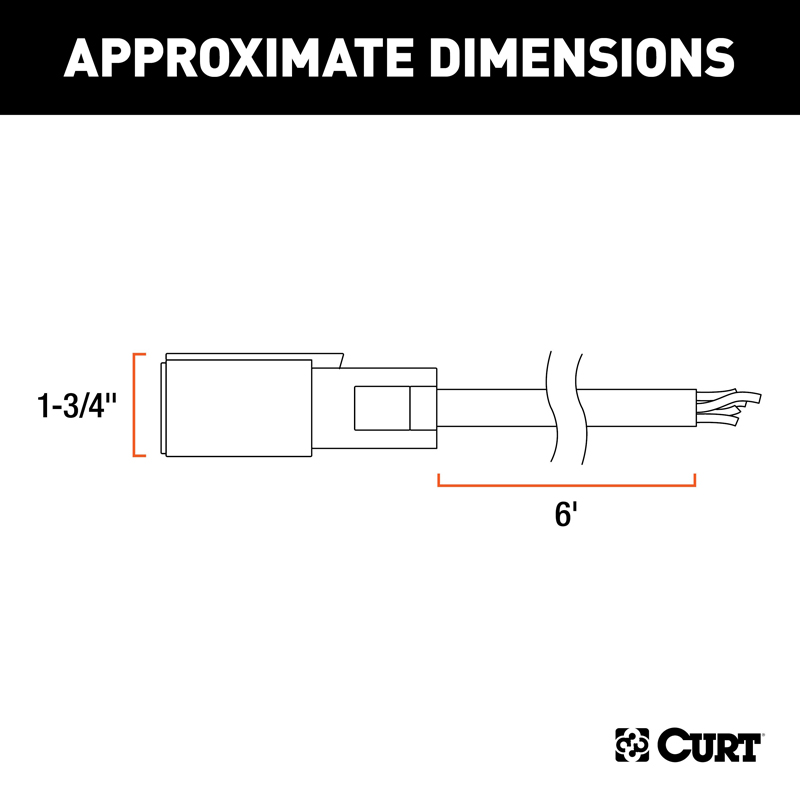 CURT | Replacement 7-Way RV Blade with 6' Wires (Trailer Side) CURT Electrical & Wiring