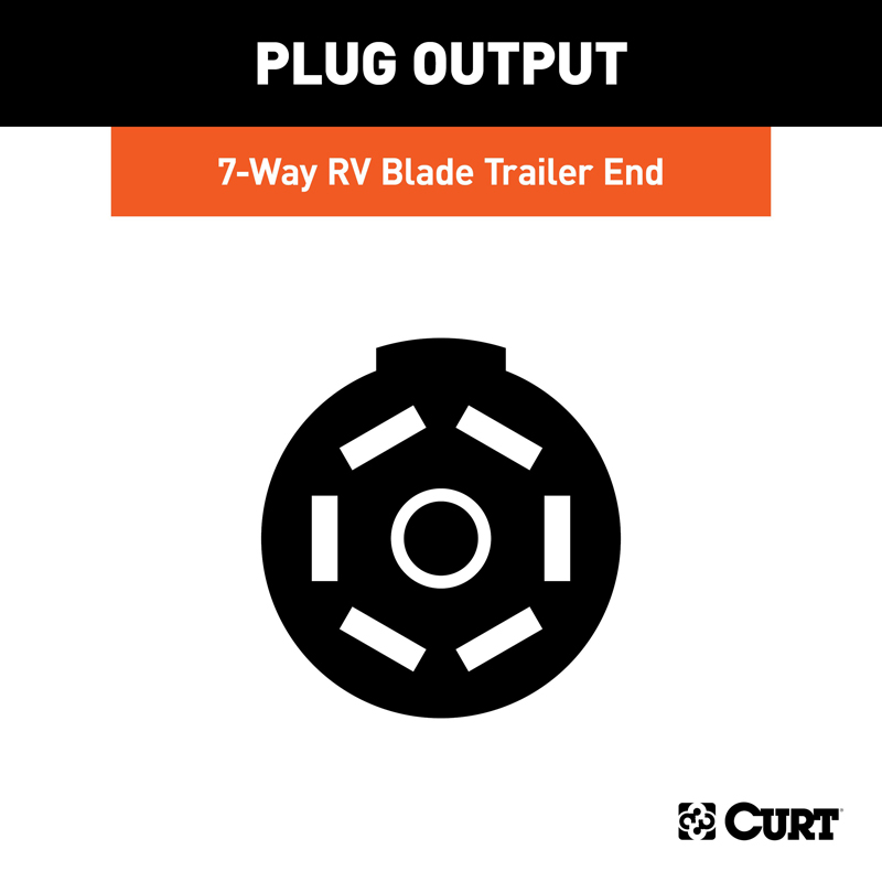 CURT | Replacement 7-Way RV Blade with 10' Wires (Trailer Side) CURT Electrical & Wiring