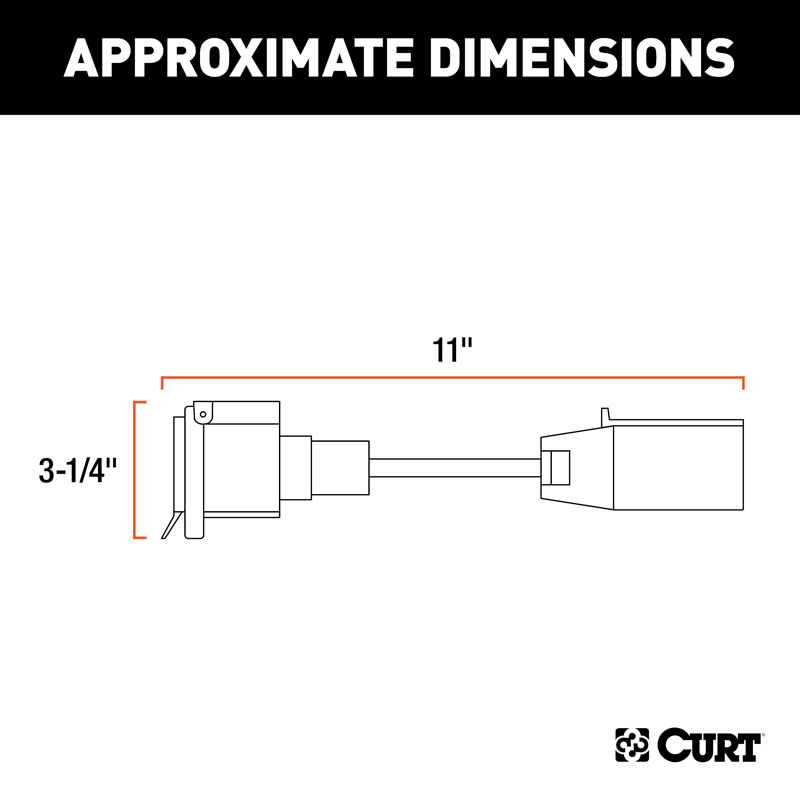 CURT | 7-Way RV Blade LED Electrical Adapter (Not a Wiring Extension) CURT Electrical & Wiring