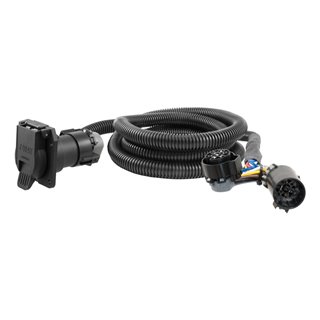 CURT | 7' Custom Wiring Extension Harness (Adds 7-Way RV Blade to Truck Bed, Packaged) - F-150 / F-250 / F-350 2015-2023 CURT...