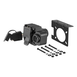 CURT | Dual-Output 7 & 4-Way Connector with Backup Alarm (Plugs into USCAR) - Audi / Buick / Cadillac / Chevrolet 2000-2023