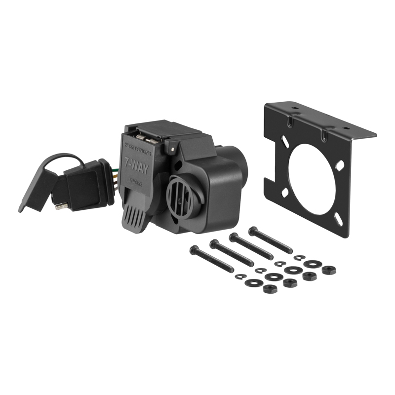 CURT | Dual-Output 7 & 4-Way Connector with Backup Alarm (Plugs into USCAR) - Audi / Buick / Cadillac / Chevrolet 2000-2023