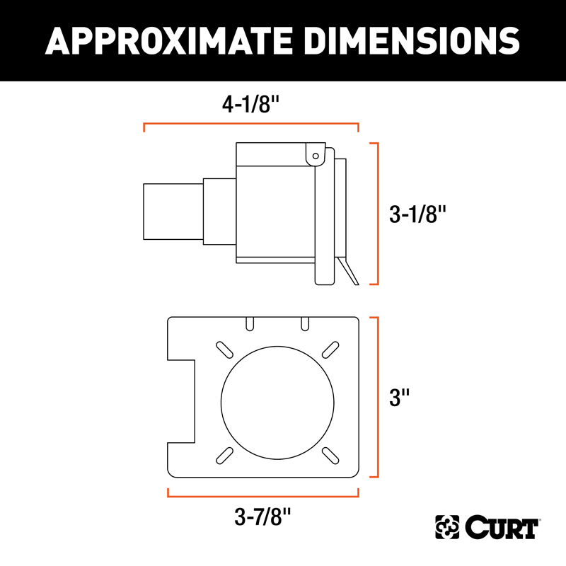 CURT | Dual-Output 7 & 4-Way Connector with Backup Alarm (Plugs into USCAR) - Audi / Buick / Cadillac / Chevrolet 2000-2023