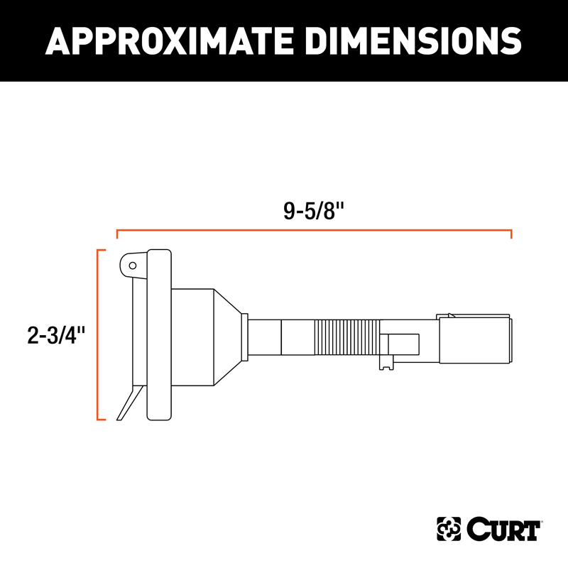 CURT | Electrical Adapter (6-Way Round Vehicle to 7-Way RV Blade Trailer) CURT Electrical & Wiring