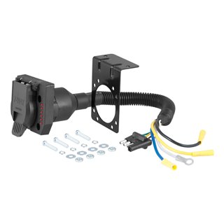 CURT | Electrical Adapter with Tester (4-Way Flat Vehicle to 7-Way RV Blade Trailer) CURT Electrical & Wiring