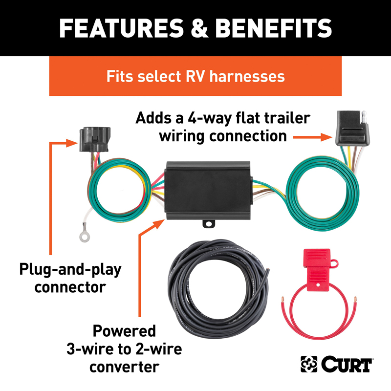 CURT | Custom Towed-Vehicle RV Wiring Harness Add-On CURT Electrical & Wiring