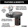 CURT | Double Lock 2-5/16" Offset Gooseneck Ball (4" Rearward Offset)