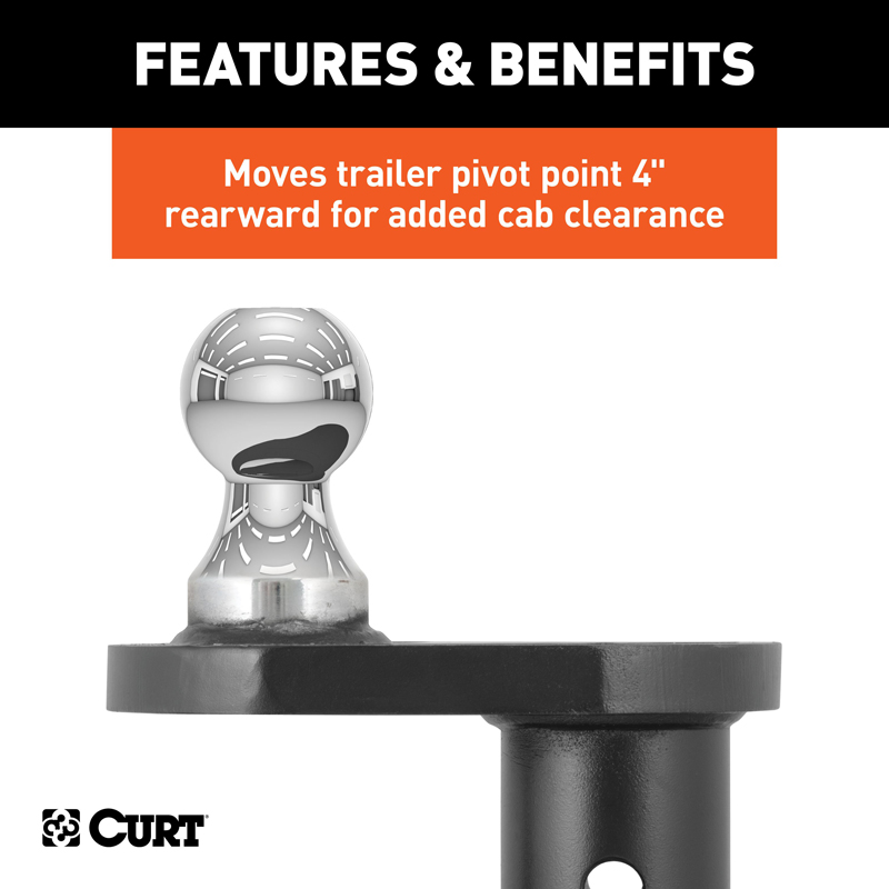 CURT | Double Lock 2-5/16" Offset Gooseneck Ball (4" Rearward Offset)