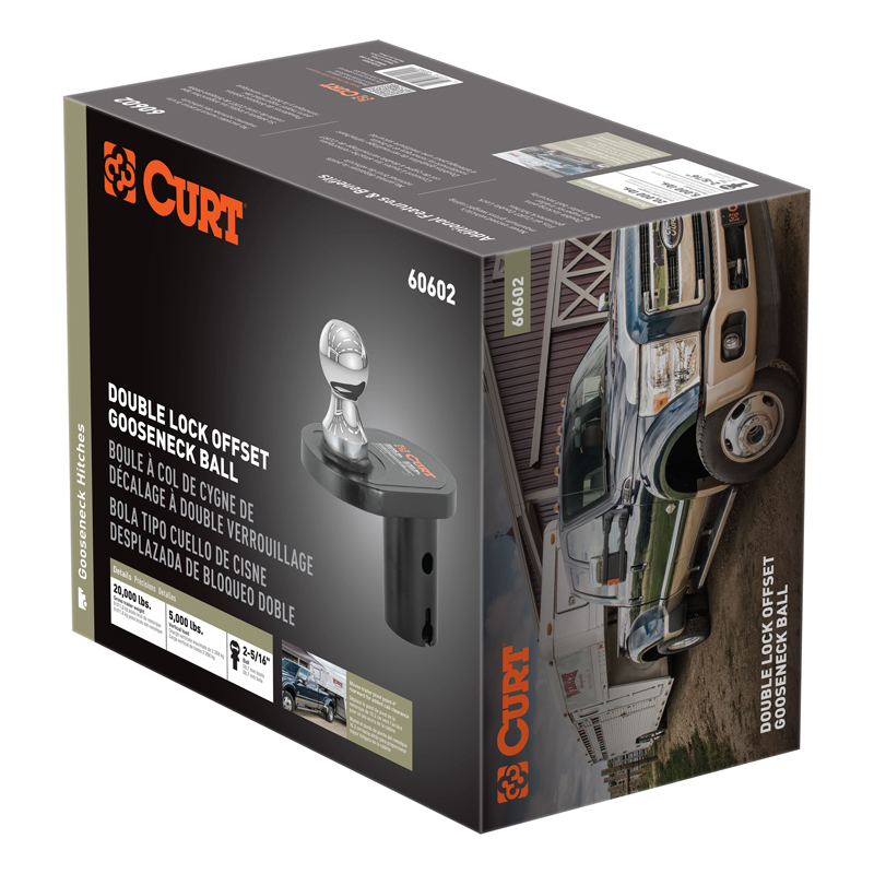 CURT | Double Lock 2-5/16" Offset Gooseneck Ball (4" Rearward Offset)