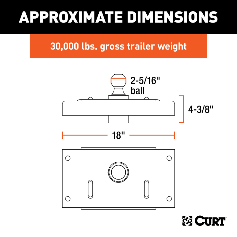 CURT | OEM-Style Gooseneck Hitch - Ram 2500 5.7L / 6.4L / 6.7L 2014-2018