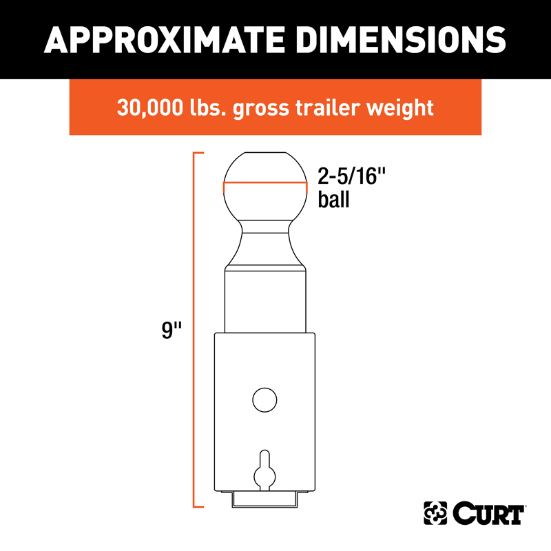 CURT | Double Lock 2-5/16" Gooseneck Ball CURT Hitch Balls & Mounts