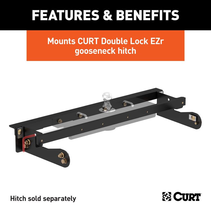 CURT | Double Lock EZr Gooseneck Install Brackets - Silverado / Sierra 2500 HD / 3500 HD 6.0L / 6.6L 2011-2019 CURT Gooseneck...