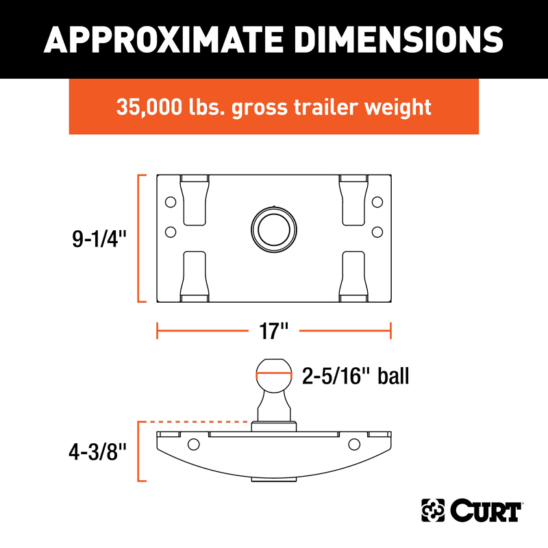 CURT | OEM-Style Gooseneck Hitch - Ram 2500 / 3500 2019-2022 CURT Gooseneck Hitches