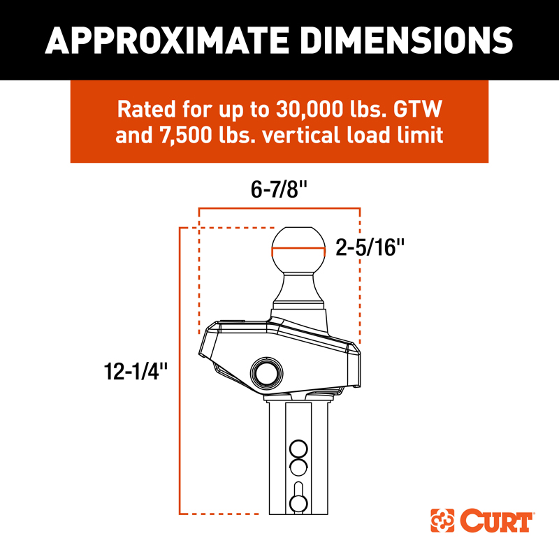 CURT | RockerBall 2-5/16" Cushion Hitch Gooseneck Ball