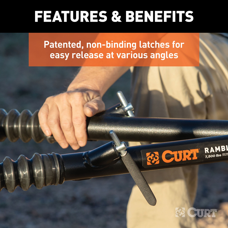 CURT | Rambler Steel RV Tow Bar (7,500 lbs., 2" Shank)