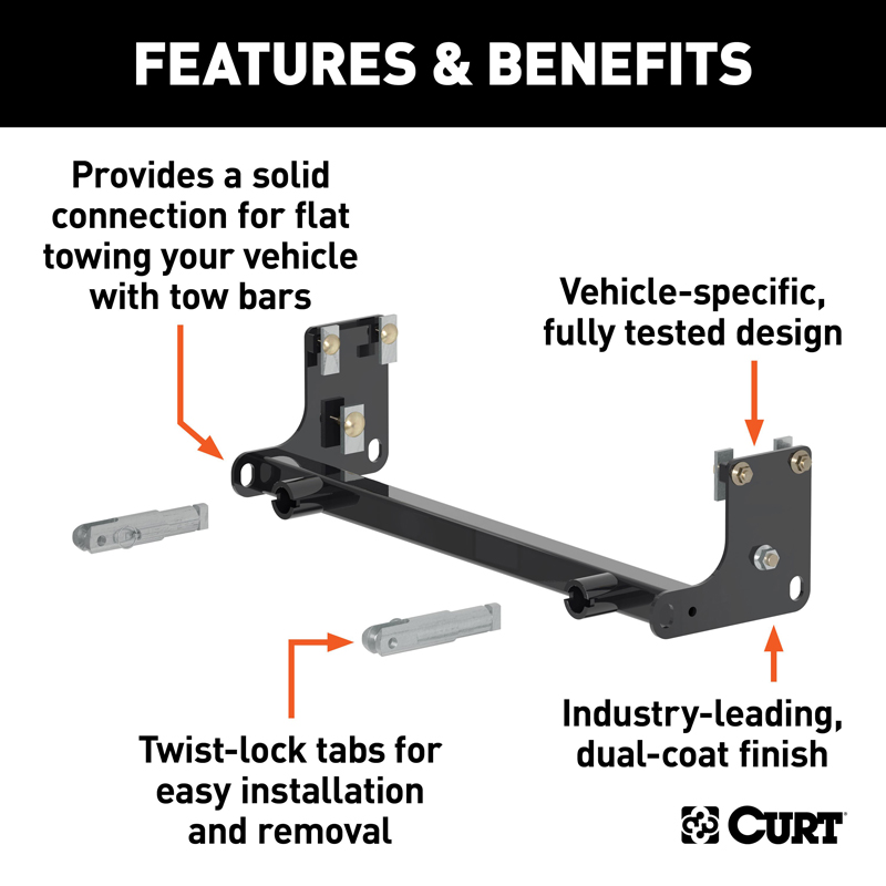 CURT | Custom Tow Bar Base Plate - Wrangler (JK) Unlimited 3.6L / 3.8L 2007-2018 CURT Tow Bars