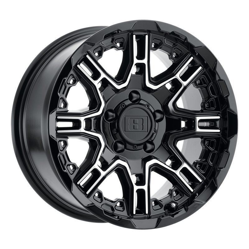Level 8 | SLINGSHOT 16x8.5 ET10 - GLOSS BLACK W/ MACHINED FACE
