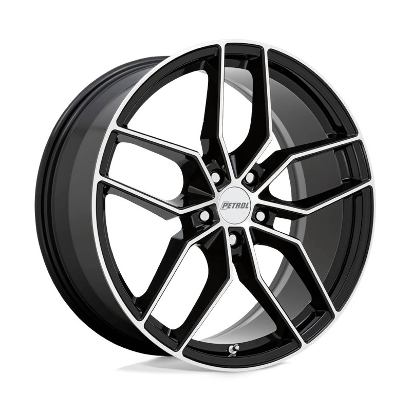 Petrol | P5C 17x8.0 ET40 - GLOSS BLACK W/ MACHINED FACE