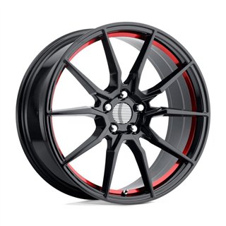 Performance Replicas | PR193 17x9.0 ET24 - GLOSS BLACK RED MACHINED