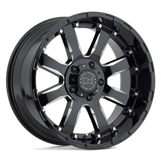 Black Rhino Hard Alloys | SIERRA 20x10.0 ET-23 - GLOSS BLACK W/ MILLED SPOKES