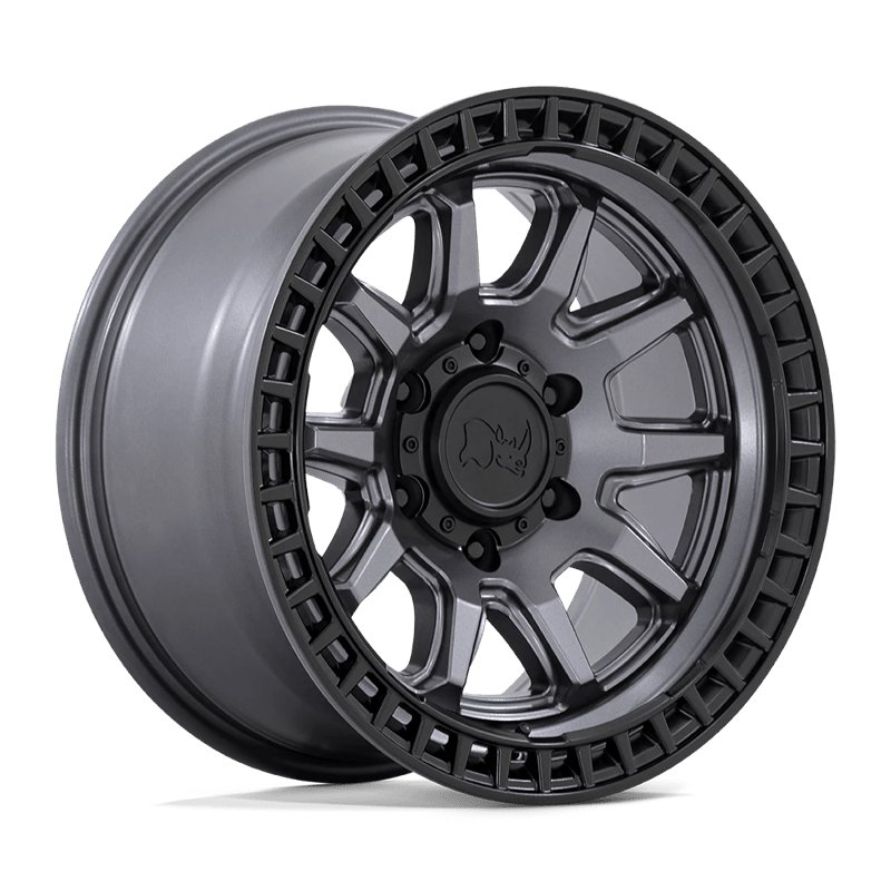 Black Rhino Hard Alloys | CALICO 17x8.5 ET0 - MATTE GUNMETAL W/ MATTE BLACK LIP