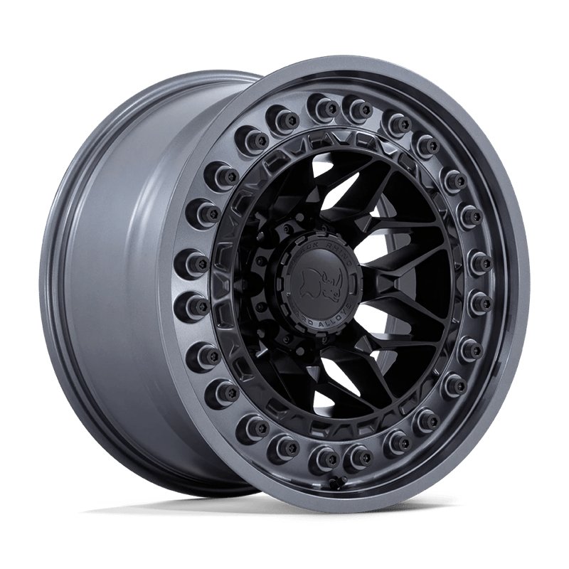 Black Rhino Hard Alloys | ALPHA 17x9.0 ET-12 - MATTE BLACK W/ GUNMETAL LIP
