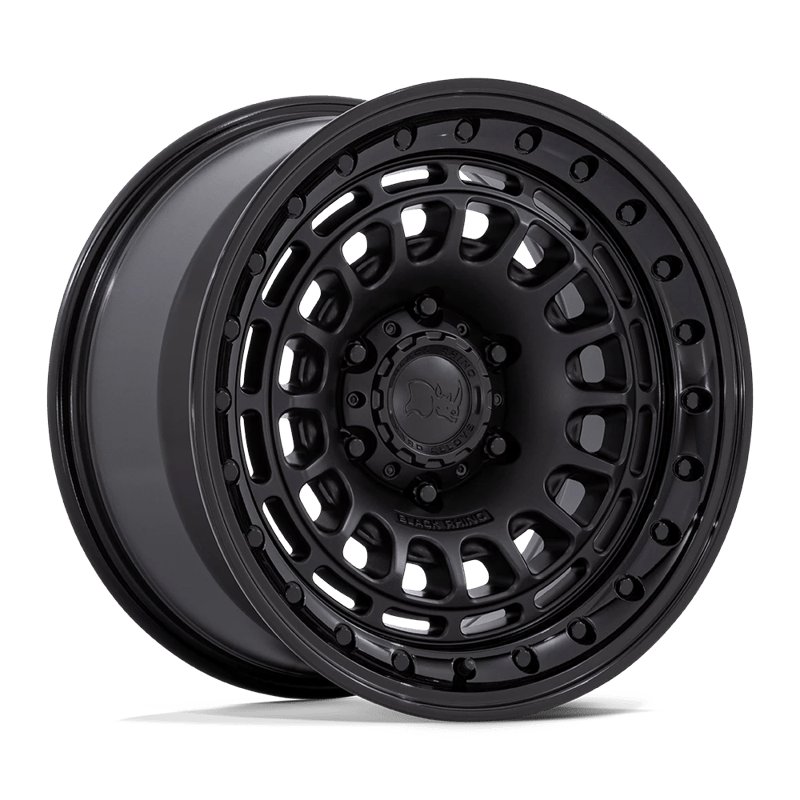 Black Rhino Hard Alloys | BR014 SAHARA 17x9.0 ET0 - MATTE BLACK W/ GLOSS BLACK LIP
