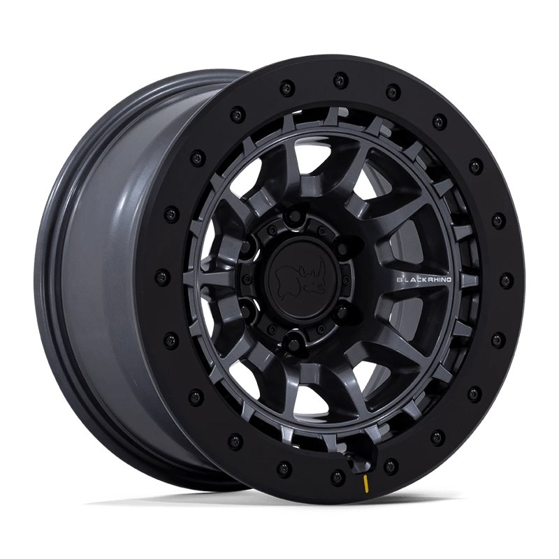 Black Rhino Hard Alloys | BR016 TUSK 17x8.5 ET0 - MATTE GUNMETAL W/ BLACK ROCK GUARD