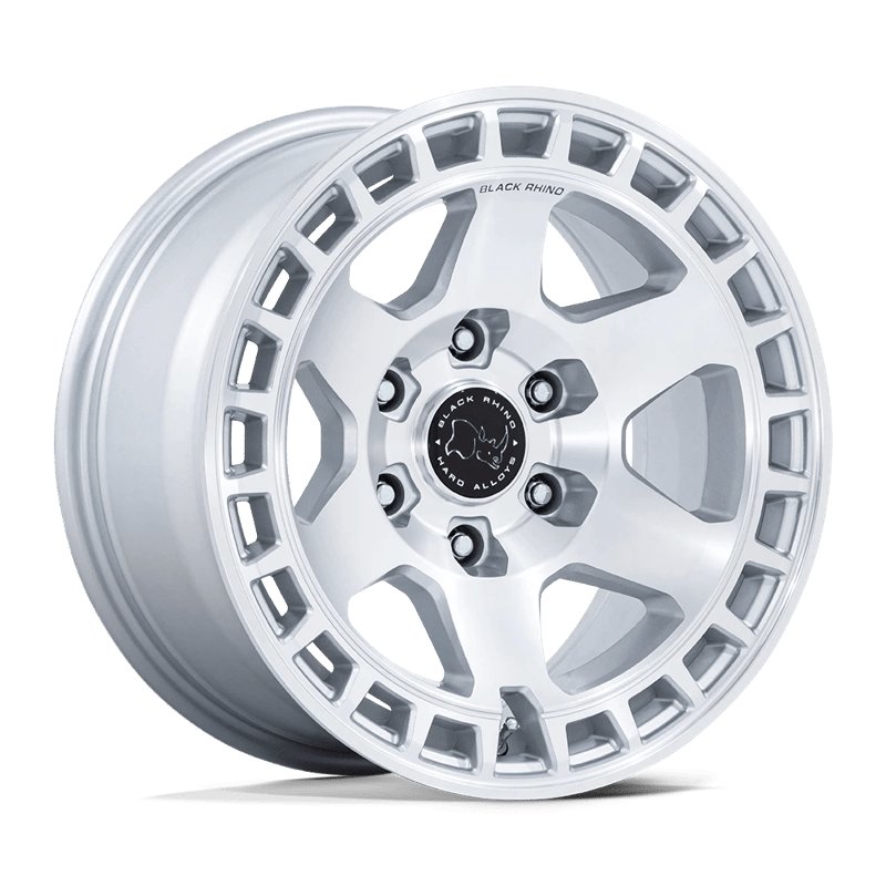 Black Rhino Hard Alloys | BR022 BAHARI 17x8.5 ET25 - GLOSS SILVER W/ MACHINED FACE