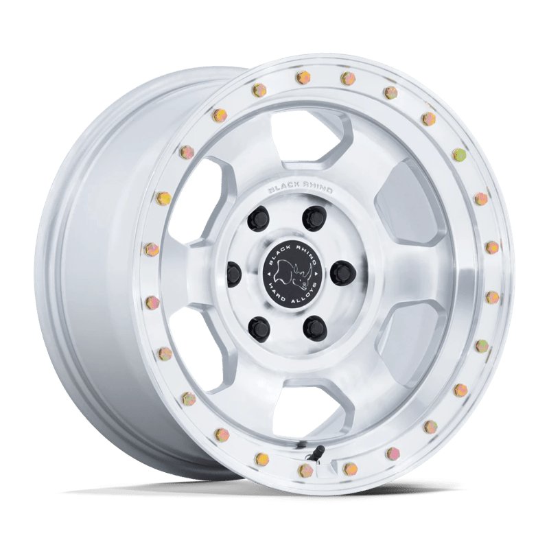 Black Rhino Hard Alloys | BR029 TROOPER 17x8.5 ET-10 - GLOSS SILVER W/ MACHINED FACE