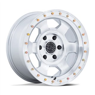 Black Rhino Hard Alloys | BR029 TROOPER 17x8.5 ET-10 - GLOSS SILVER W/ MACHINED FACE