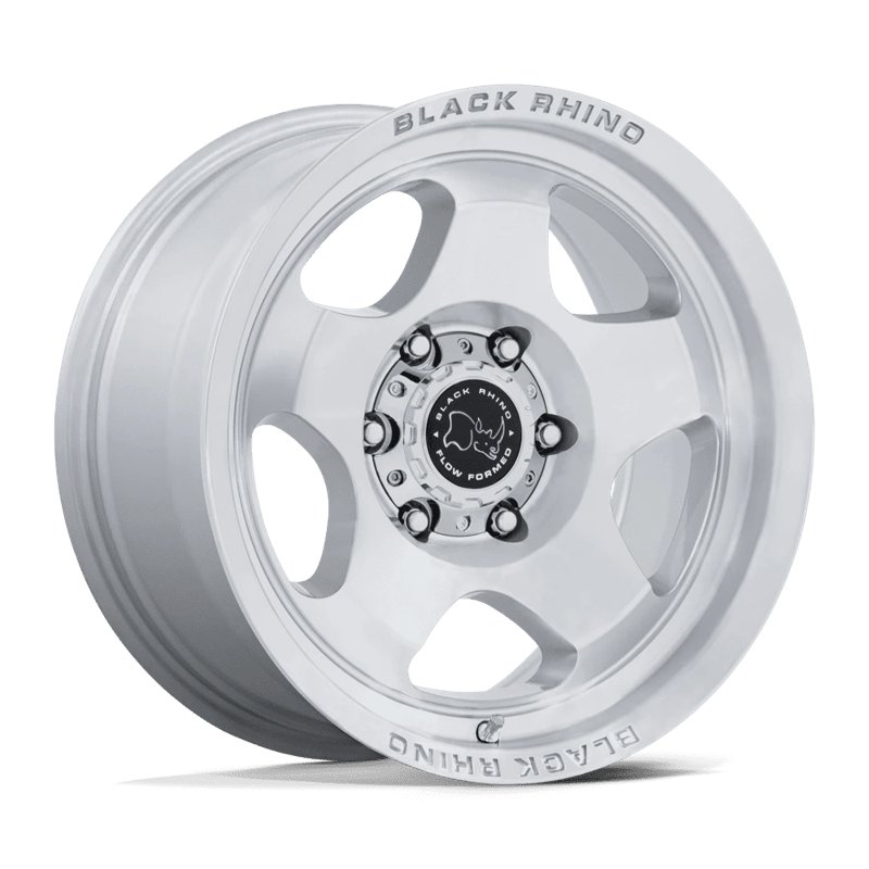 Black Rhino Hard Alloys | BR031 SOL 17x8.0 ET20 - GLOSS SILVER W/ MACHINED FACE