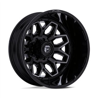 Fuel Off-Road | D875 FLUX DUALLY 20x8.25 ET-201 - GLOSS BLACK BRUSH-FC GRAY TINT