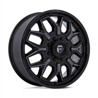 Fuel Off-Road | D875 FLUX DUALLY 22x8.25 ET104 - GLOSS BLACK BRUSH-FC GRAY TINT