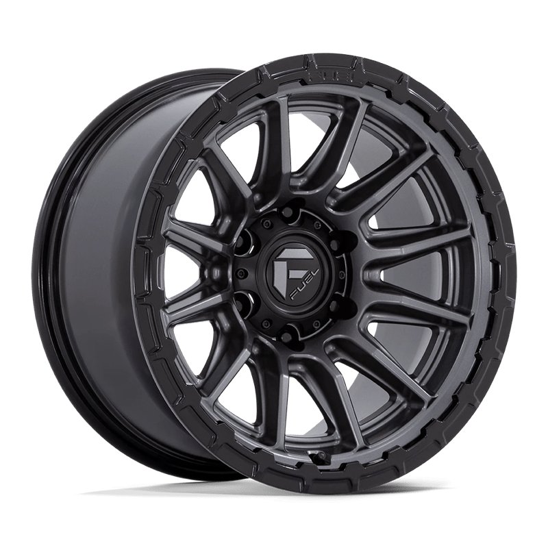 Fuel Off-Road | FC866 PISTON 17x8.5 ET25 - MATTE GUNMETAL W/ GLOSS BLACK LIP