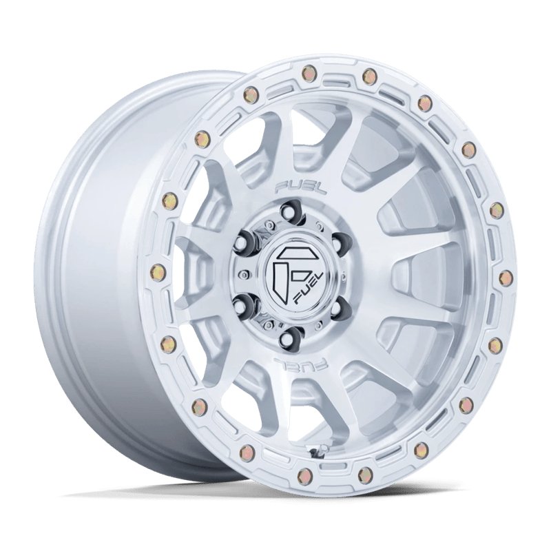 Fuel Off-Road | FC884 FORTRESS 17x8.5 ET25 - GLOSS SILVER W/ MACHINED FACE