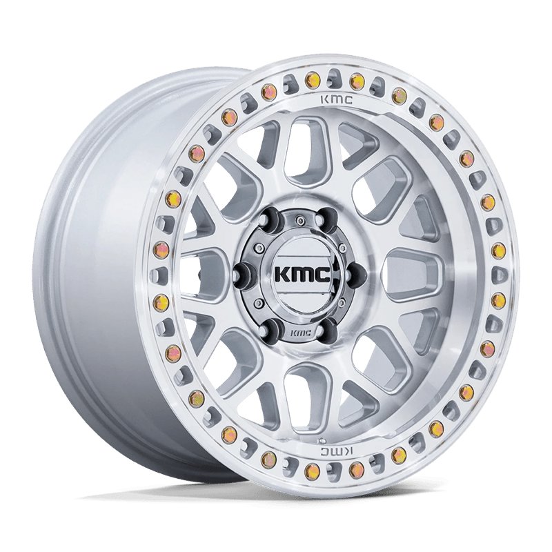 KMC | KM549 GRS 17x9.0 ET18 - GLOSS SILVER W/ MACHINED FACE