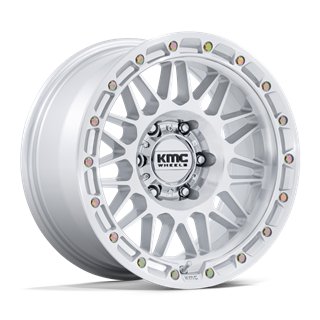KMC | KM555 ATTACK 17x8.5 ET0 - GLOSS SILVER W/ MACHINED FACE