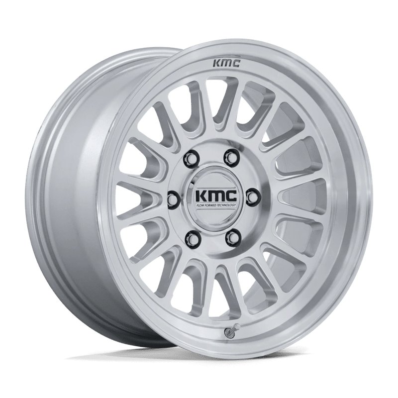 KMC | KM733 IMPACT FFT 17x8.5 ET25 - GLOSS SILVER W/ MACHINED FACE